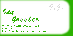 ida gossler business card